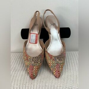 IMPO NWT Slingback Pointed Toe Flats in Multicolor cork in size 9